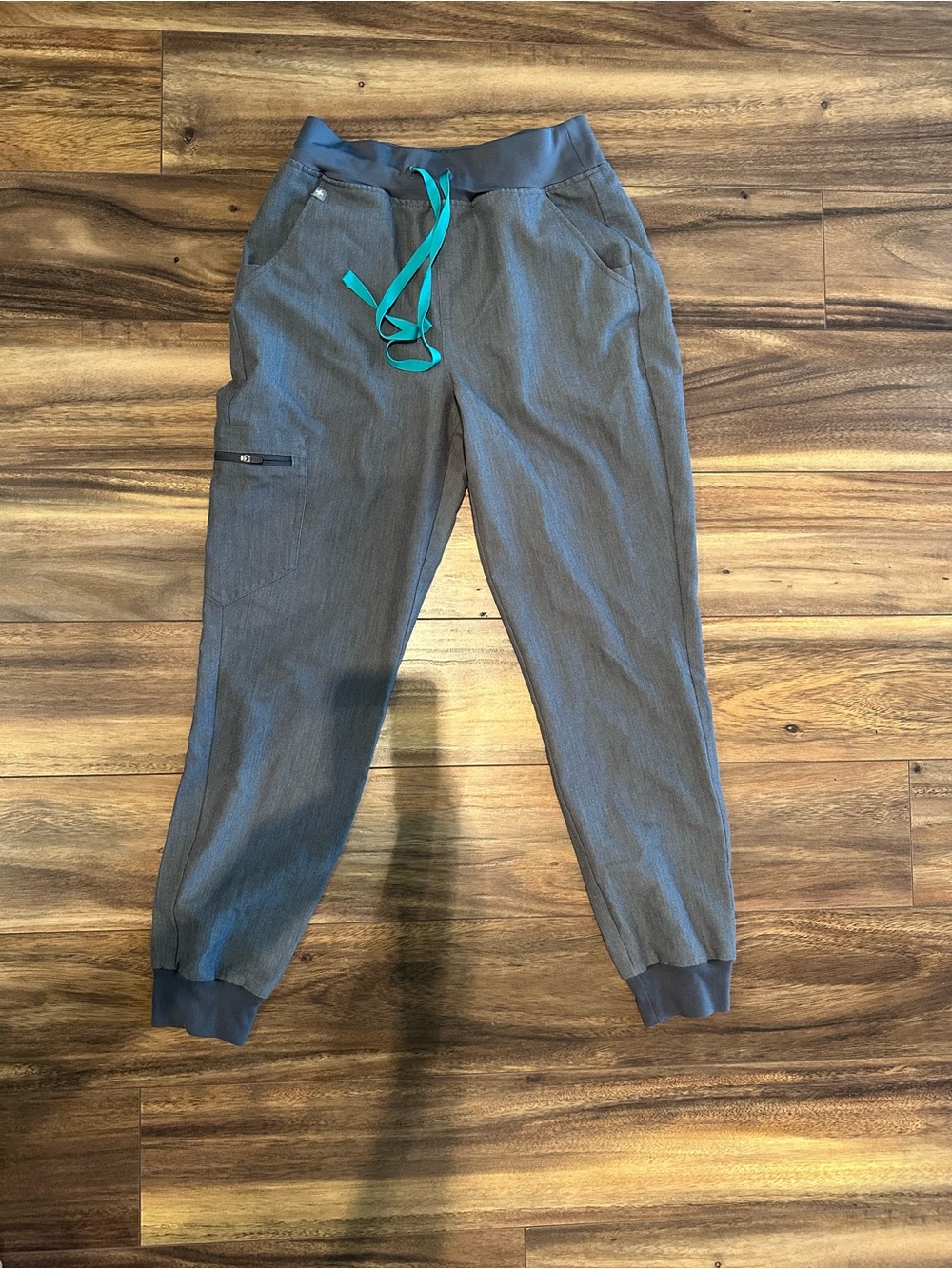 Figs Graphite Joggers with Teal Drawstring
